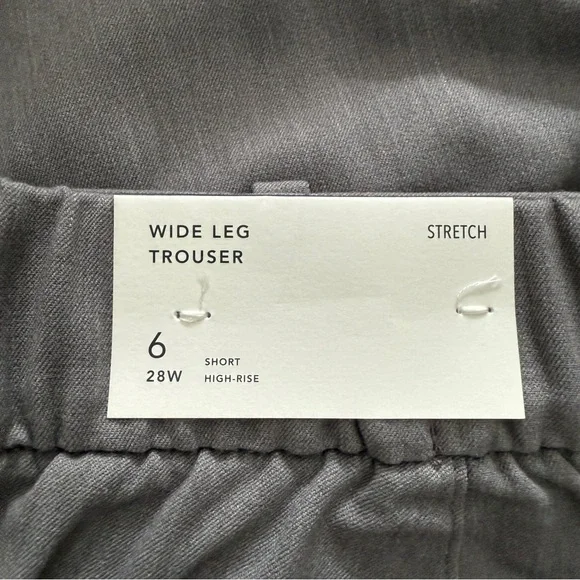 American Eagle Grey Wide Leg Trouser 6 Short NWT - Picture 4 of 5